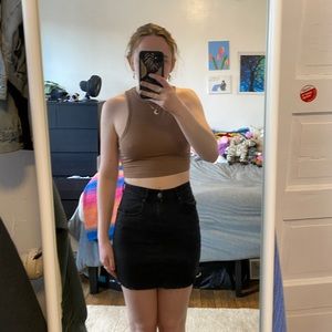 Black mini skirt